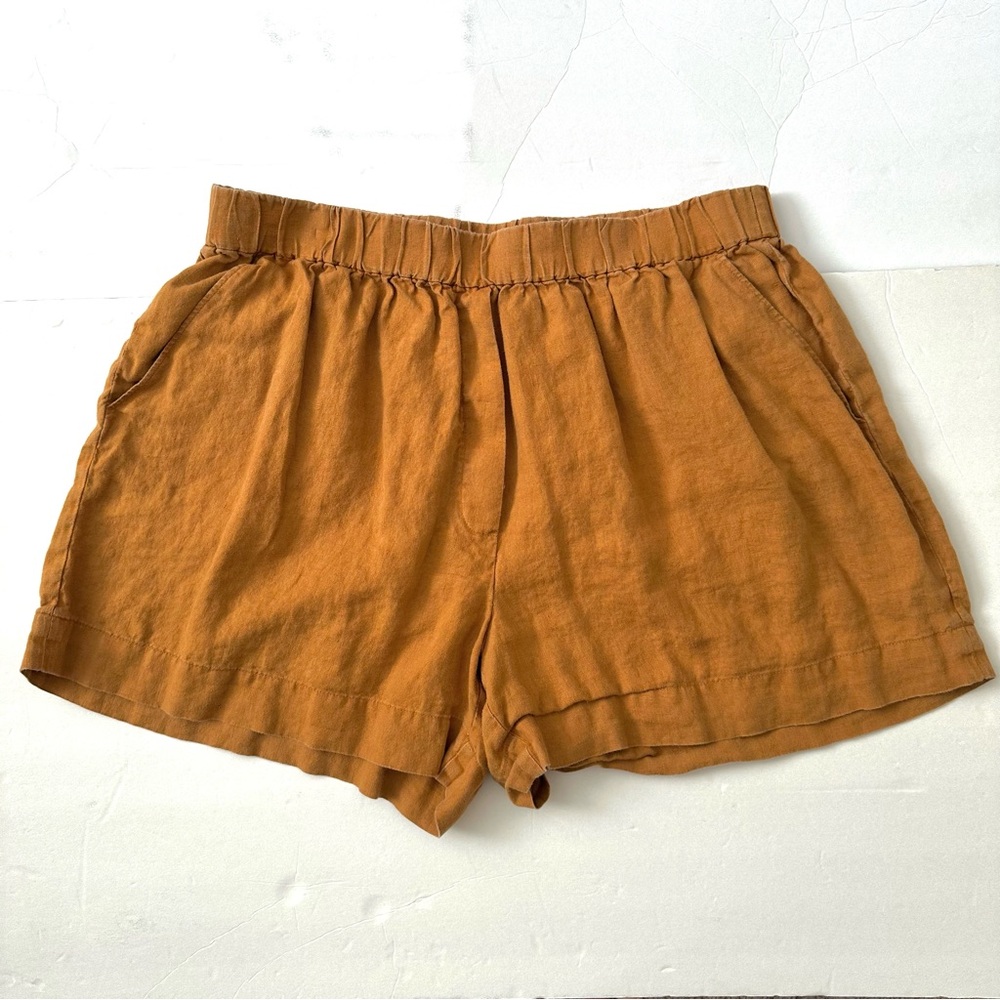 Everlane The Linen Boxer Shorts Tawny Brown Large